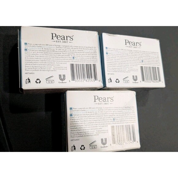 Pears Transparent Soap with Mint Extract 3 Pack Pure & Gentle Bar Soap 4.4oz - Picture 2 of 4
